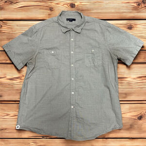 Cremeux Classics Men’s XXL Short Sleeve Button Up Shirt Khaki 100% Cotton Casual